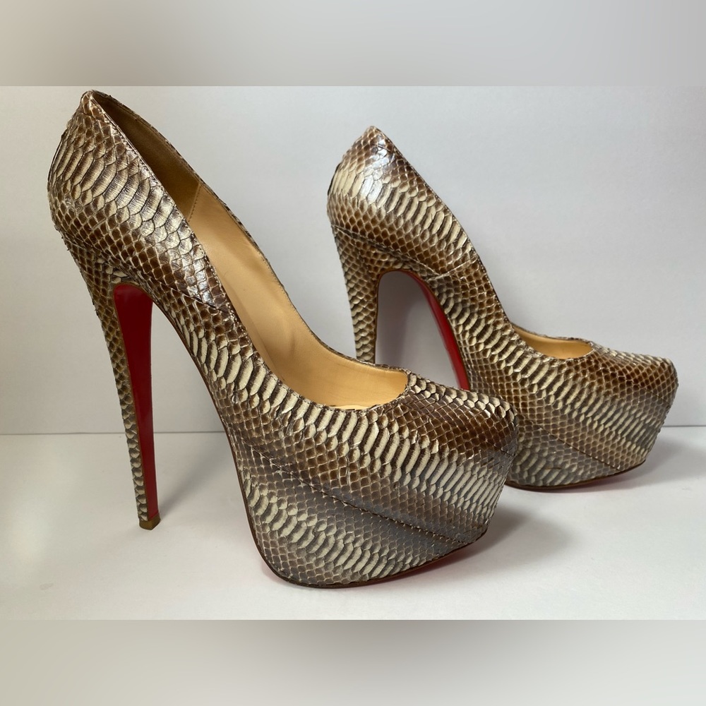 Christian Louboutin Daf daffodil heels pumps snake 39 8.5 - Picture 1 of 10